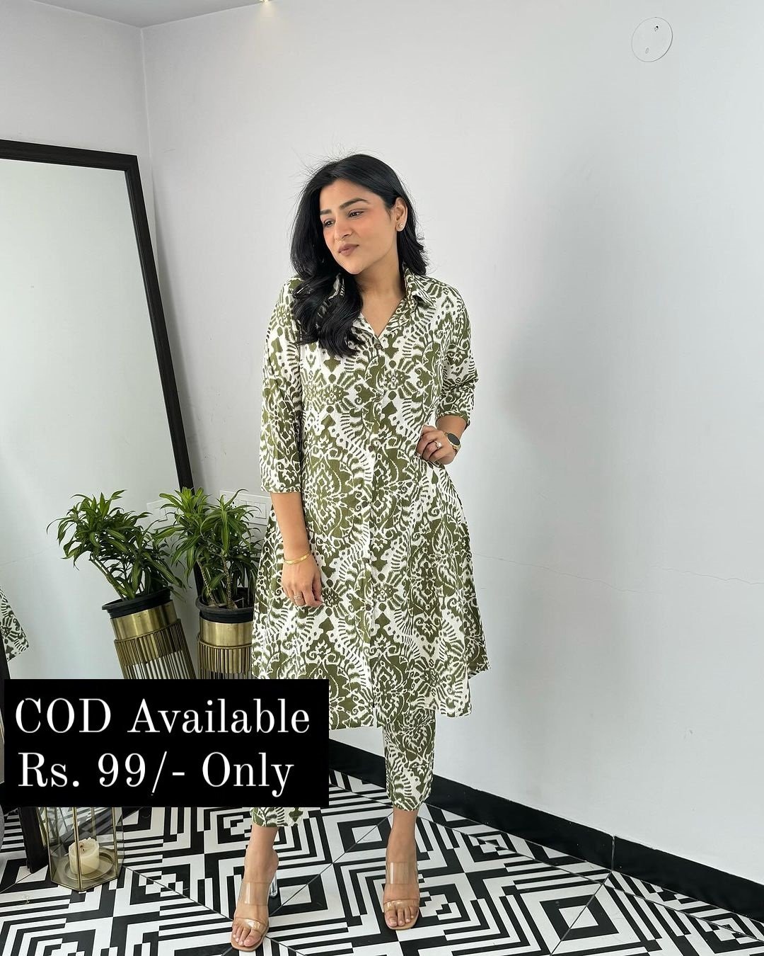 Pure Cotton orange multi color co-ord sets for women best summer designs - Image 4