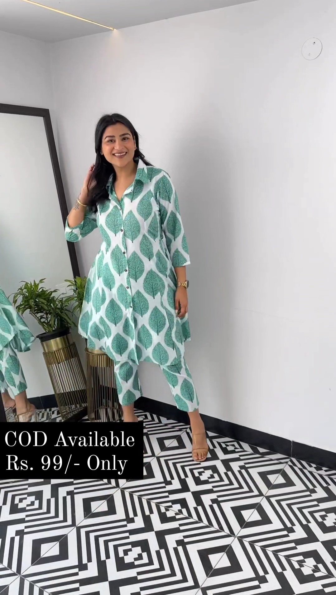 Pure Cotton orange multi color co-ord sets for women best summer designs - Image 5