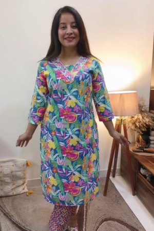 Straight Kurta Set with Matching Pants and Lightweight Dupatta