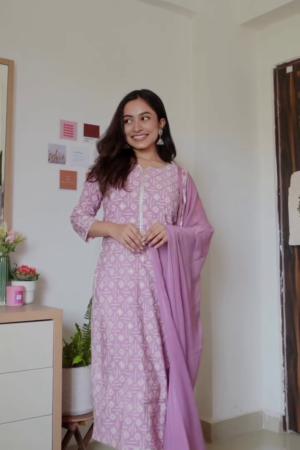 Ethnic Kurta Set with Matching Dupatta