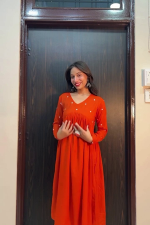 Printed Anarkali Kurta with Coordinated Bottom