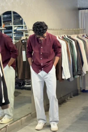 Men’s Smart Casual Cotton Shirt & Trouser Outfit Set