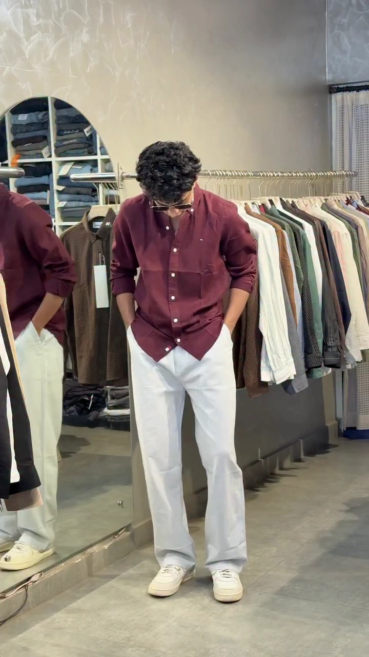 Men’s Smart Casual Cotton Shirt & Trouser Outfit Set