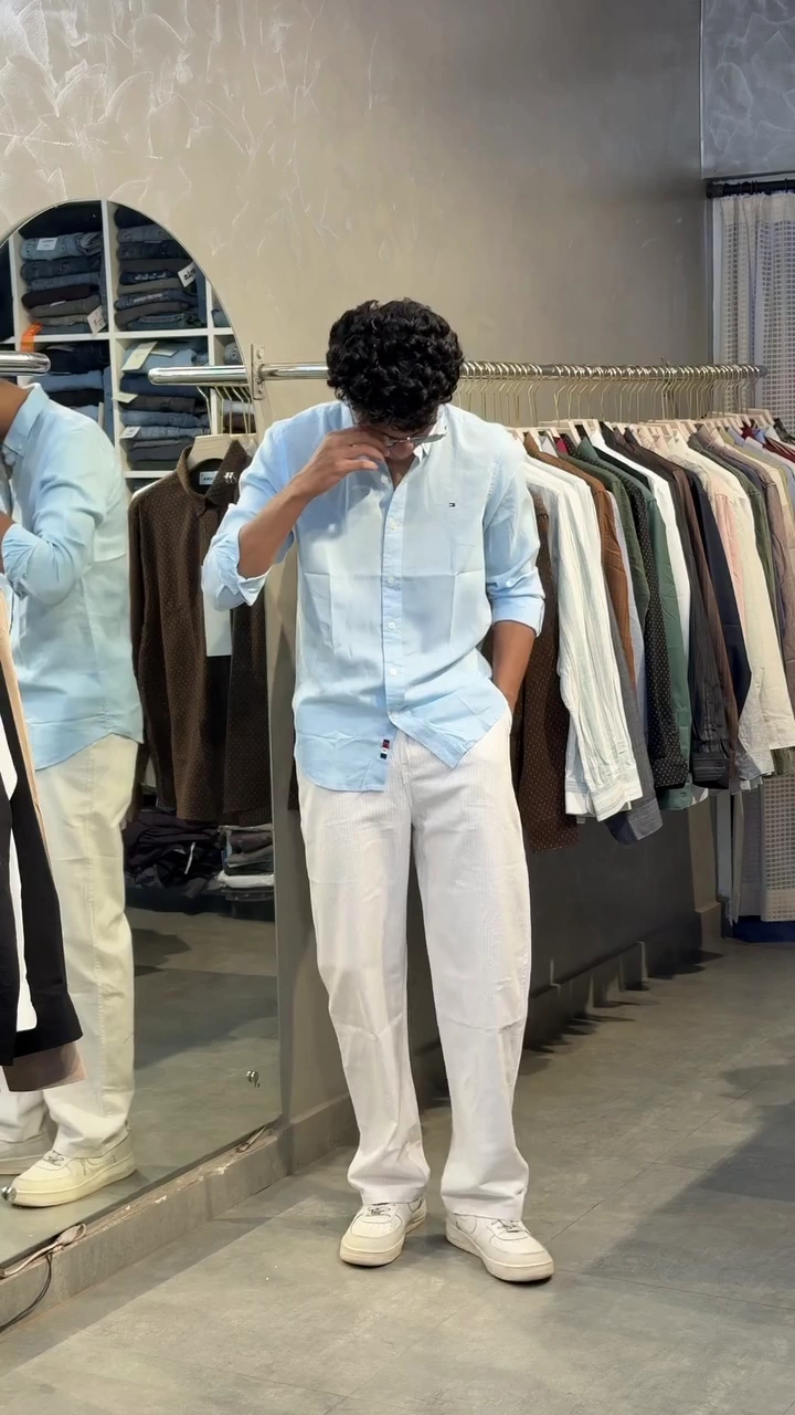 Men’s Smart Casual Cotton Shirt & Trouser Outfit Set - Image 3