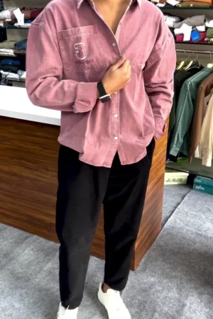 Men’s Premium Vintage Wash Oversized Shirt – Stylish Street Style Casual Shirt for Men