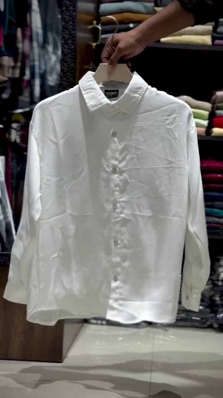 Men’s Premium Textured Cotton Casual Shirt – Minimal Style Relaxed Fit Long Sleeve Shirt - Image 4